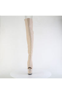 Pleaser  SPECTATOR-3030 Thigh Boot in Nude Faux Leather