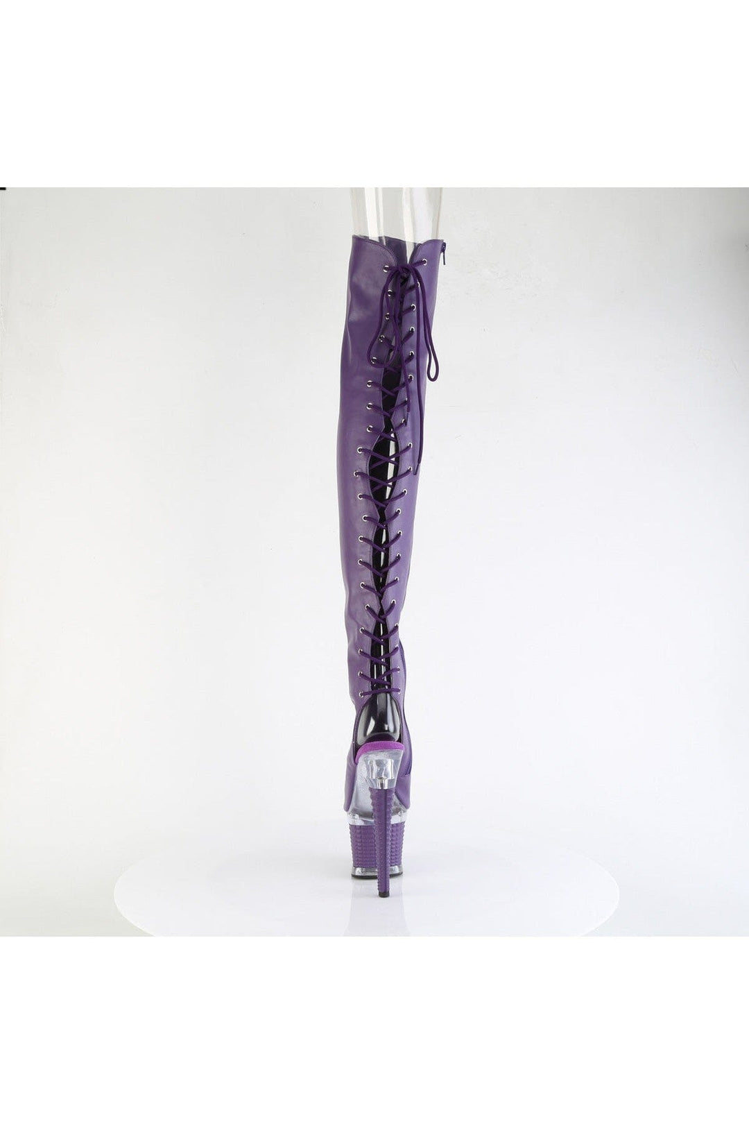 Pleaser  SPECTATOR-3030 Thigh Boot in Purple Faux Leather