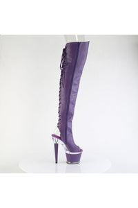 Pleaser  SPECTATOR-3030 Thigh Boot in Purple Faux Leather