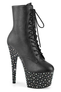 Pleaser  STARDANCE-1020 Ankle Boot in Black Faux Leather from SexyShoes.com