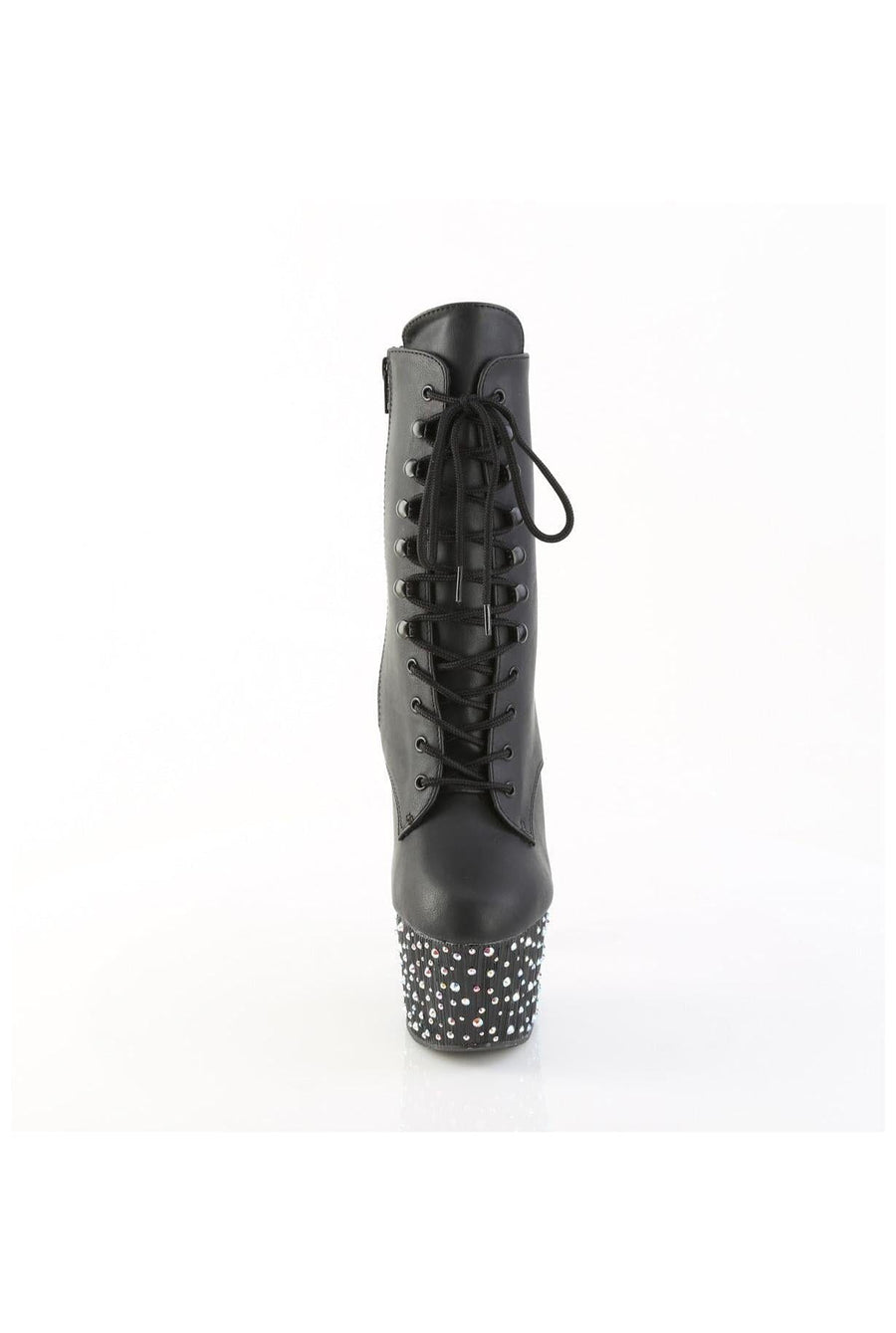 Pleaser  STARDANCE-1020 Ankle Boot in Black Faux Leather
