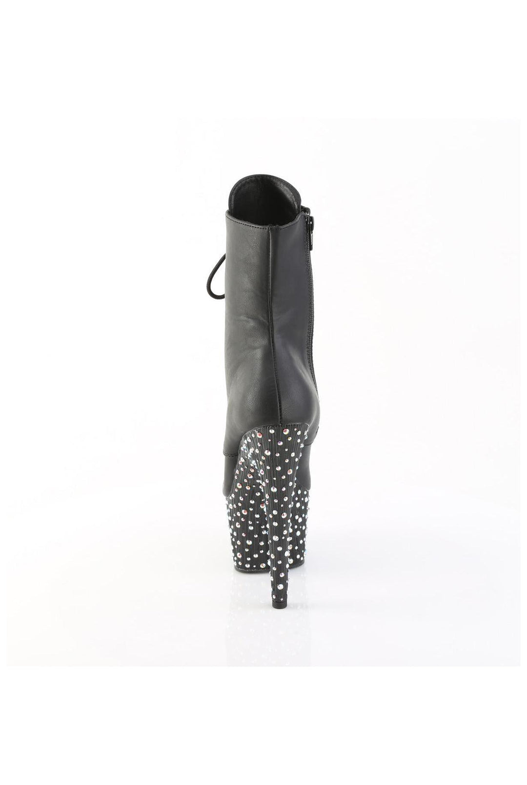 Pleaser  STARDANCE-1020 Ankle Boot in Black Faux Leather