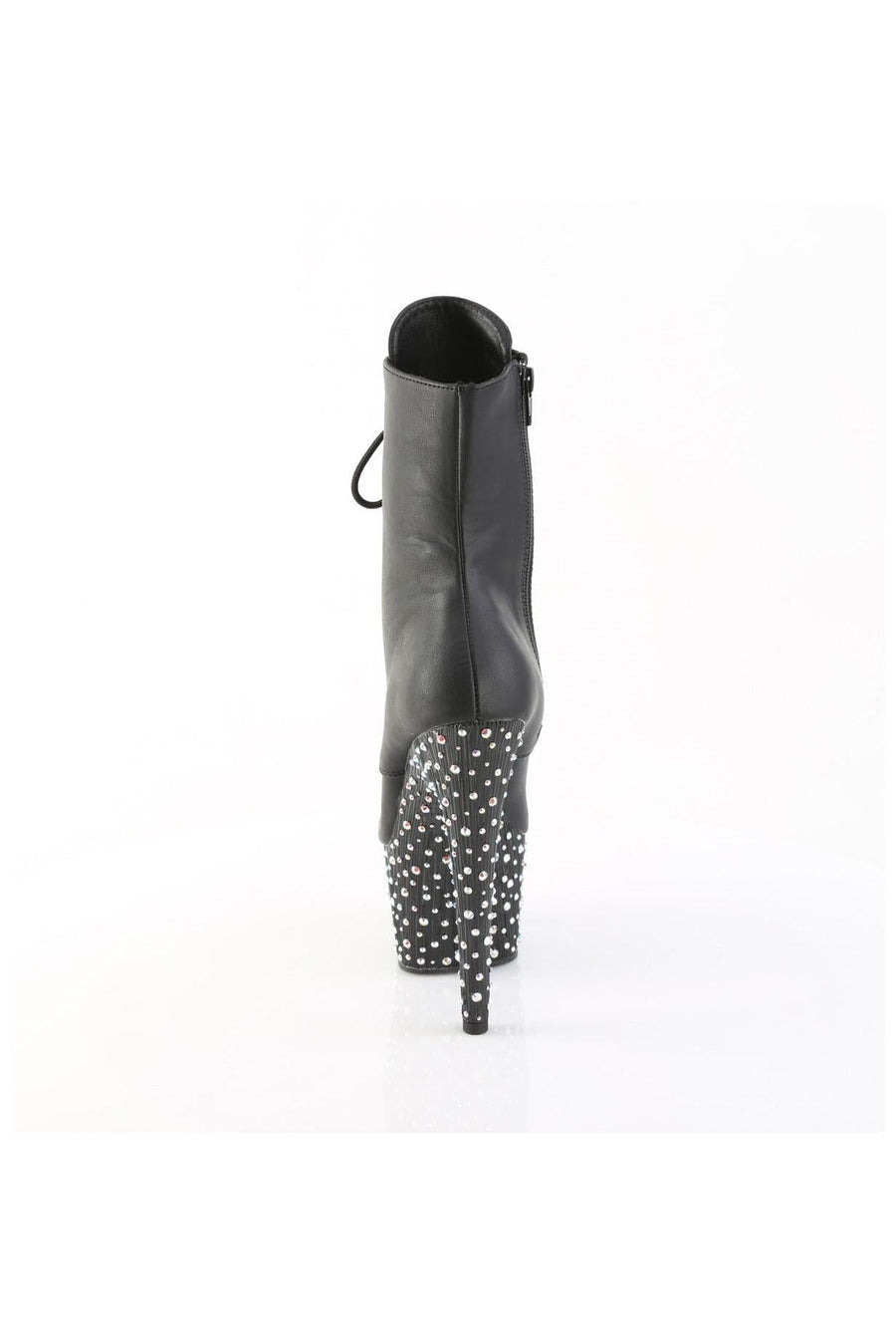 Pleaser  STARDANCE-1020 Ankle Boot in Black Faux Leather