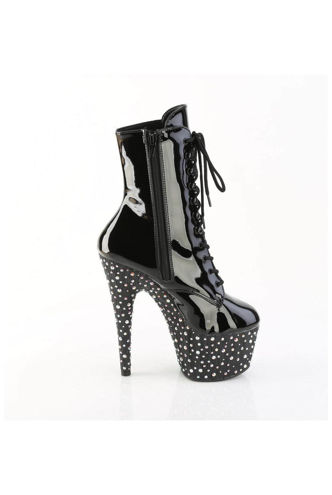 Pleaser  STARDANCE-1020 Ankle Boot in Black Patent