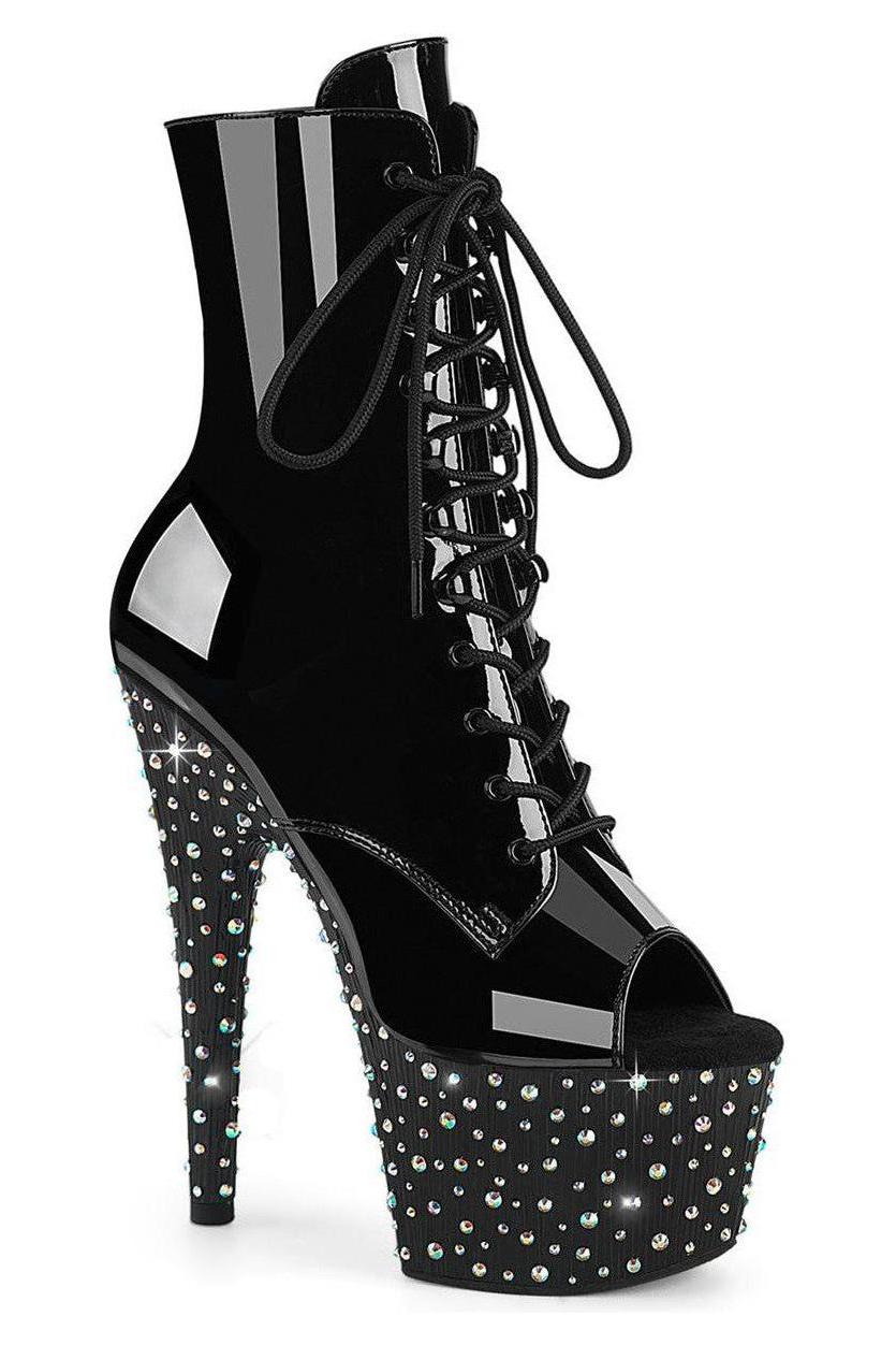 Pleaser  STARDANCE-1021 Ankle Boot in Black Patent from SexyShoes.com