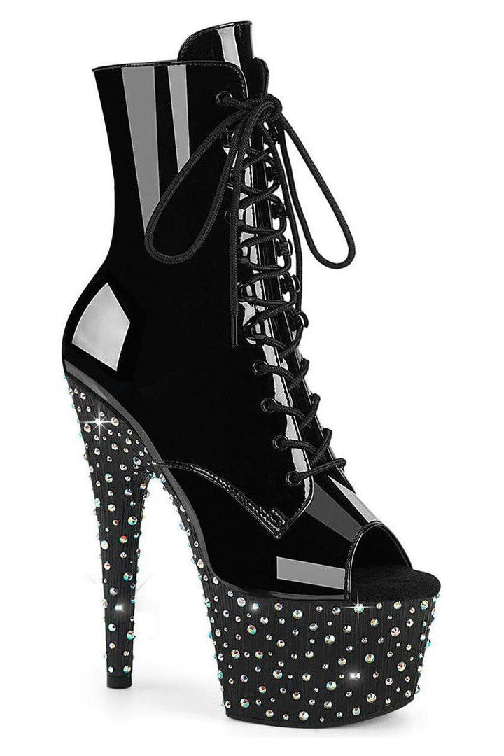 Pleaser Black Ankle Boots Platform Stripper Shoes | Buy at Sexyshoes.com