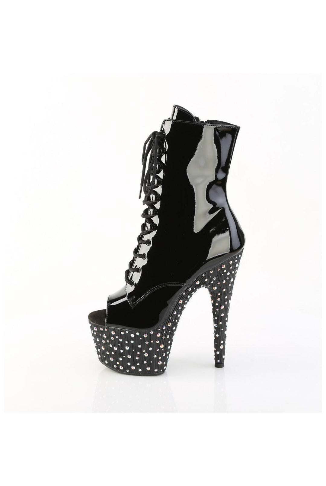 Pleaser  STARDANCE-1021 Ankle Boot in Black Patent