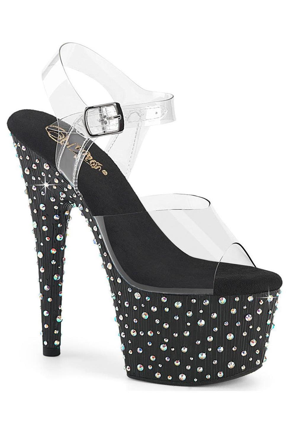 Pleaser  STARDANCE-708 Sandal in Clear Vinyl from SexyShoes.com