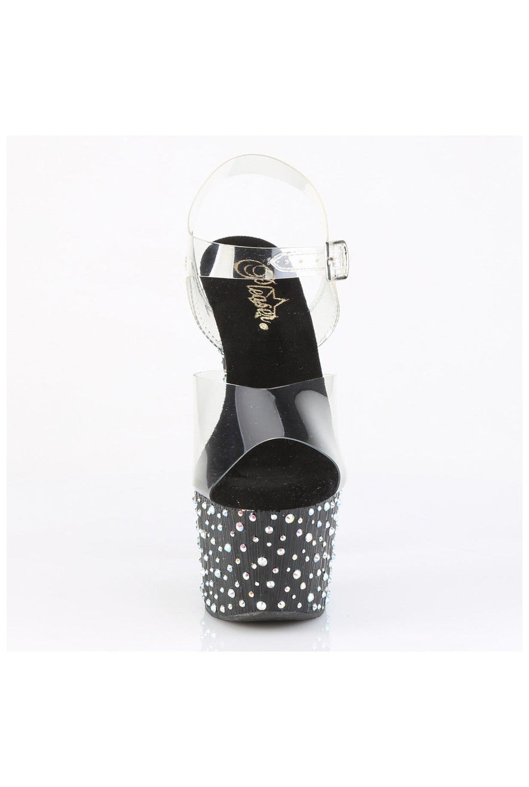 Pleaser  STARDANCE-708 Sandal in Clear Vinyl