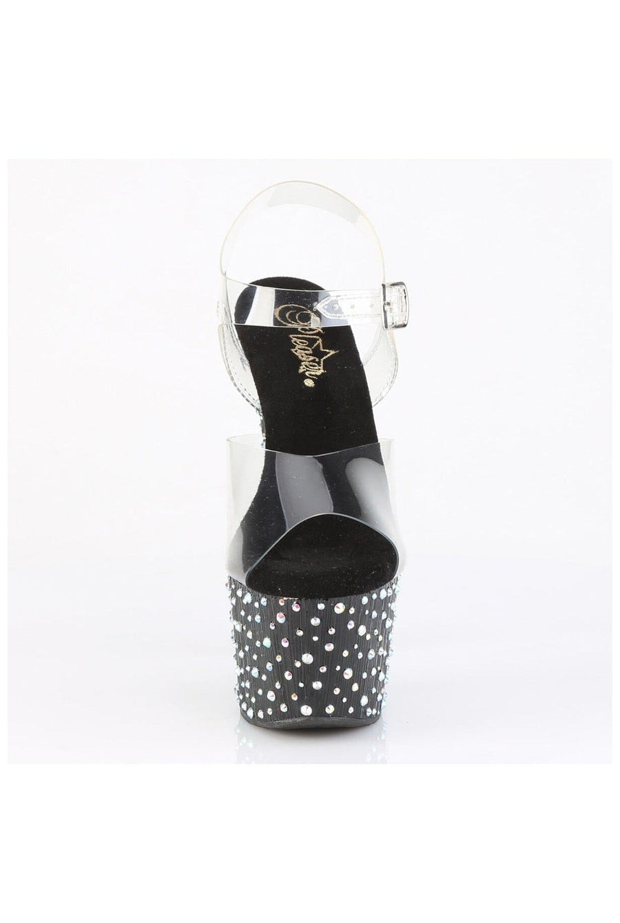 Pleaser  STARDANCE-708 Sandal in Clear Vinyl