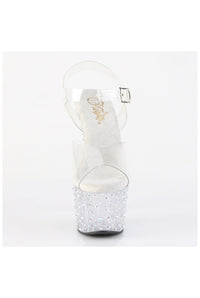 Pleaser  STARDANCE-708 Sandal in Clear Vinyl