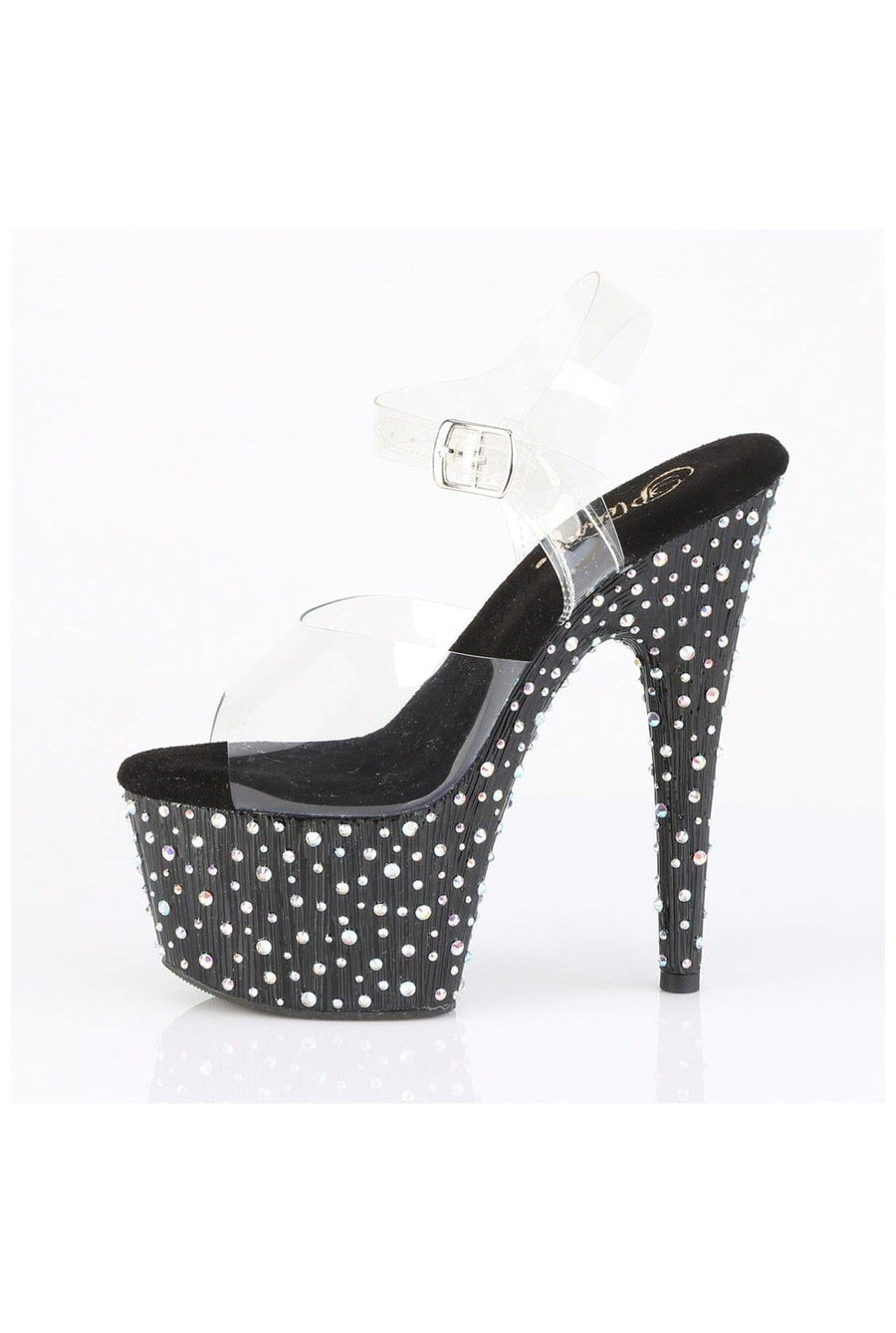 Pleaser  STARDANCE-708 Sandal in Clear Vinyl