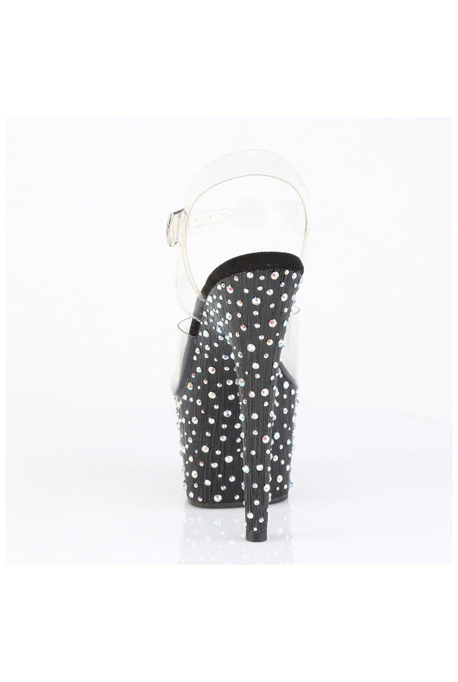 Pleaser  STARDANCE-708 Sandal in Clear Vinyl