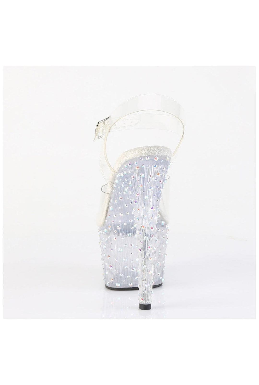 Pleaser  STARDANCE-708 Sandal in Clear Vinyl