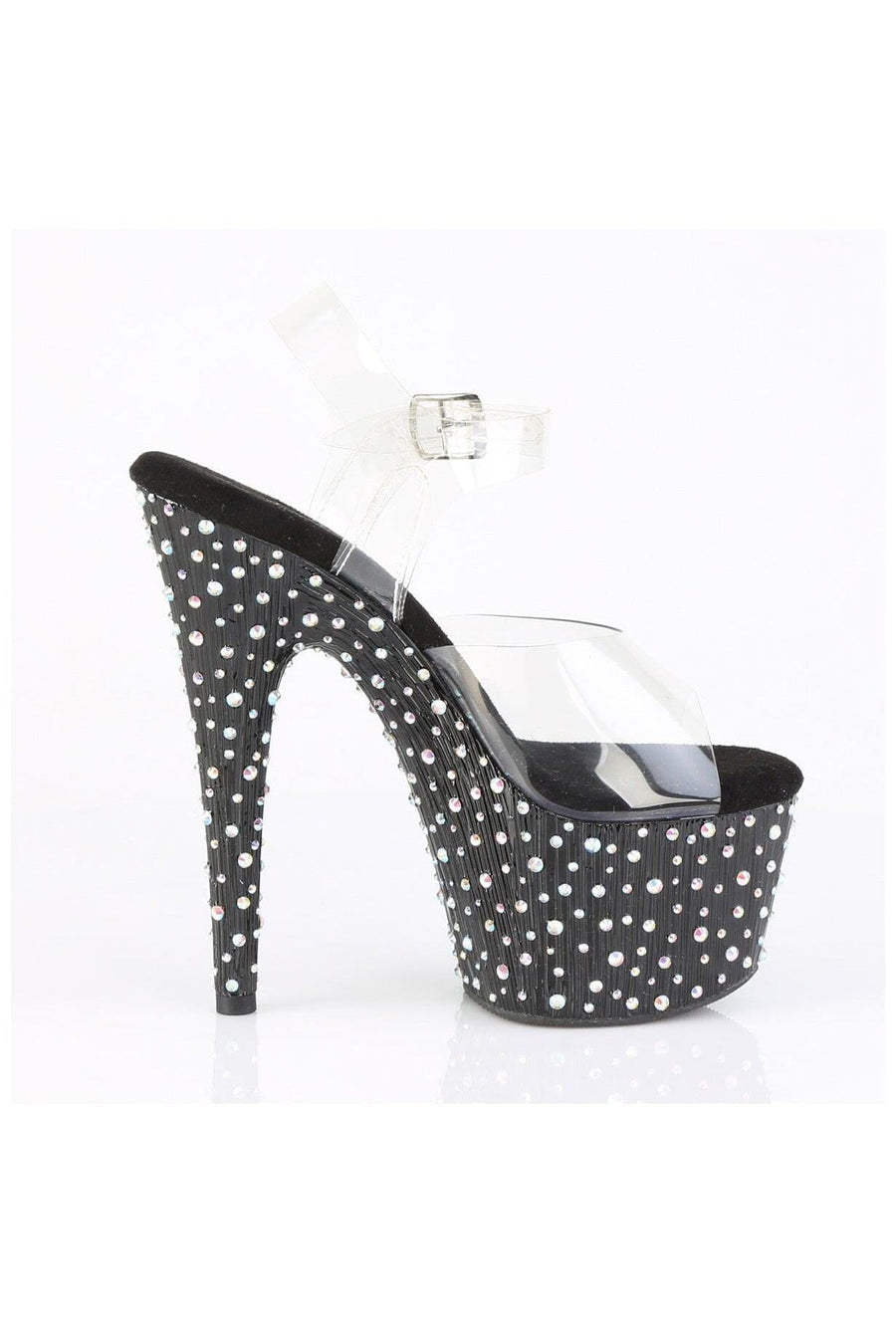 Pleaser  STARDANCE-708 Sandal in Clear Vinyl