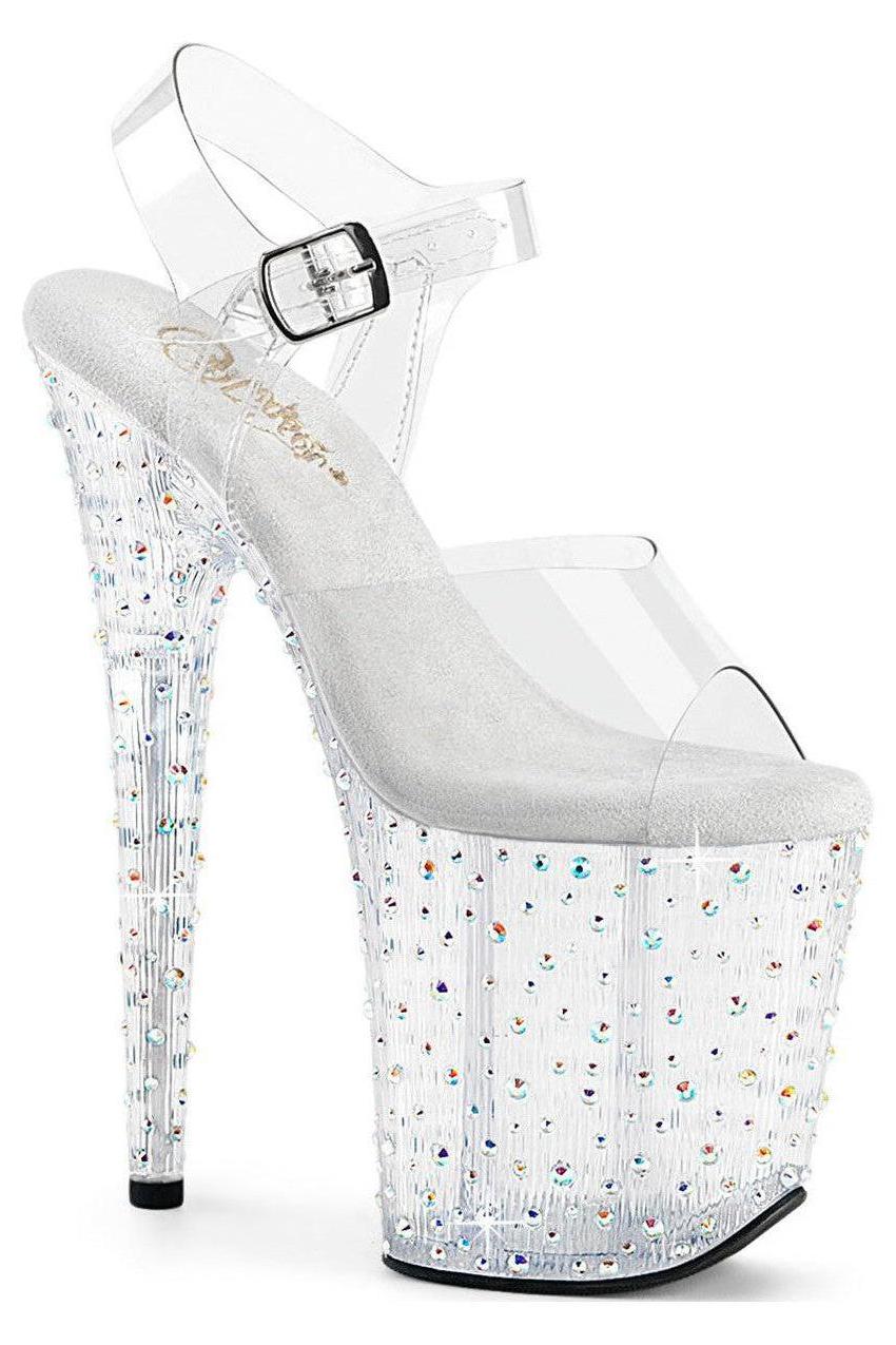 Pleaser  STARDANCE-808 Sandal in Clear Vinyl from SexyShoes.com