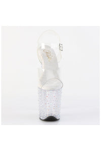 Pleaser  STARDANCE-808 Sandal in Clear Vinyl