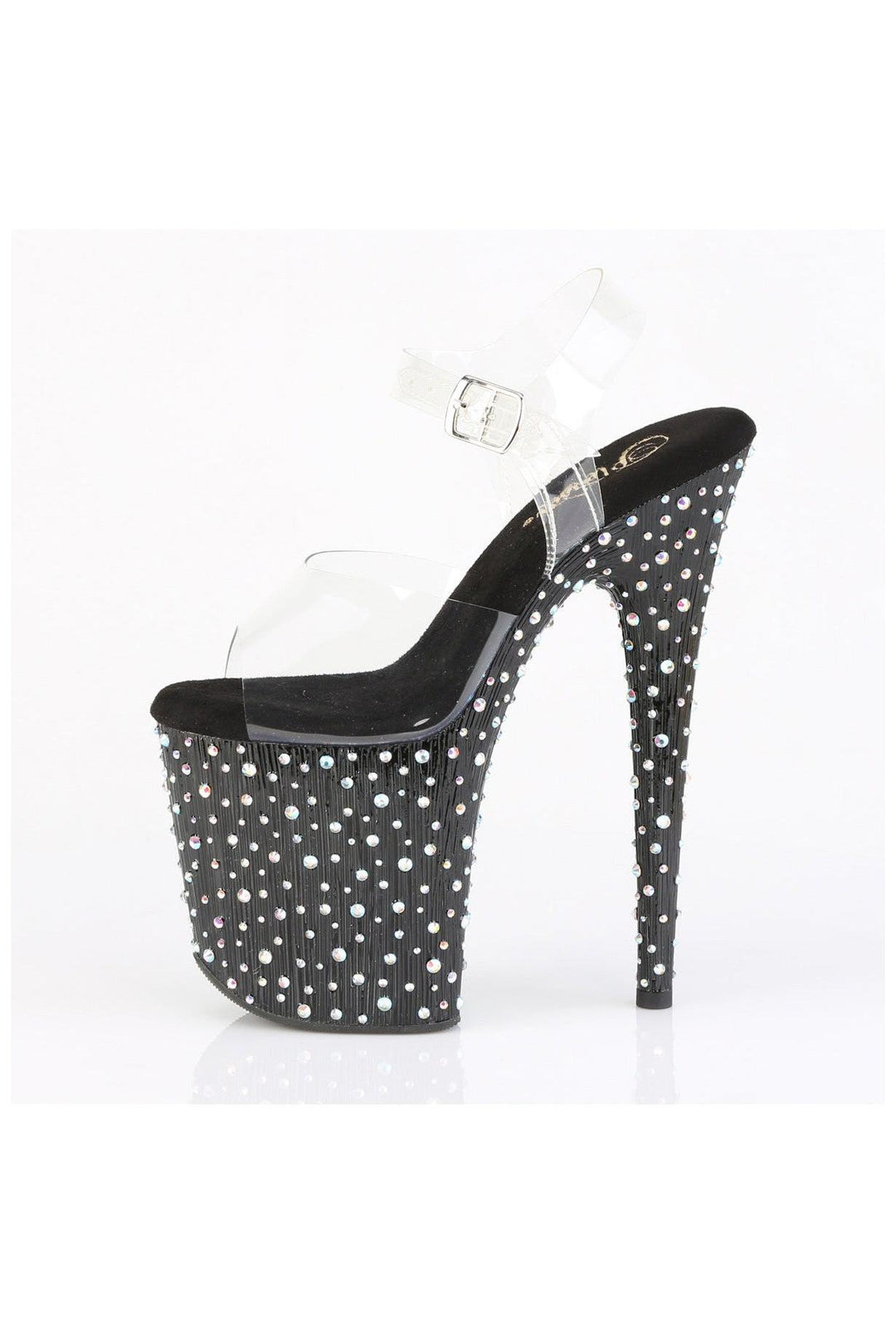 Pleaser  STARDANCE-808 Sandal in Clear Vinyl