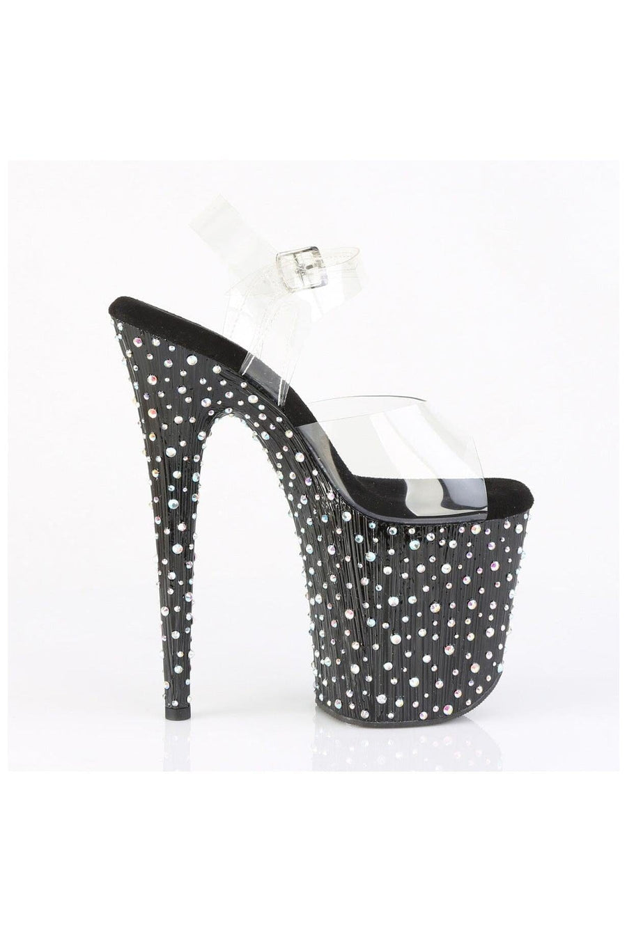 Pleaser  STARDANCE-808 Sandal in Clear Vinyl