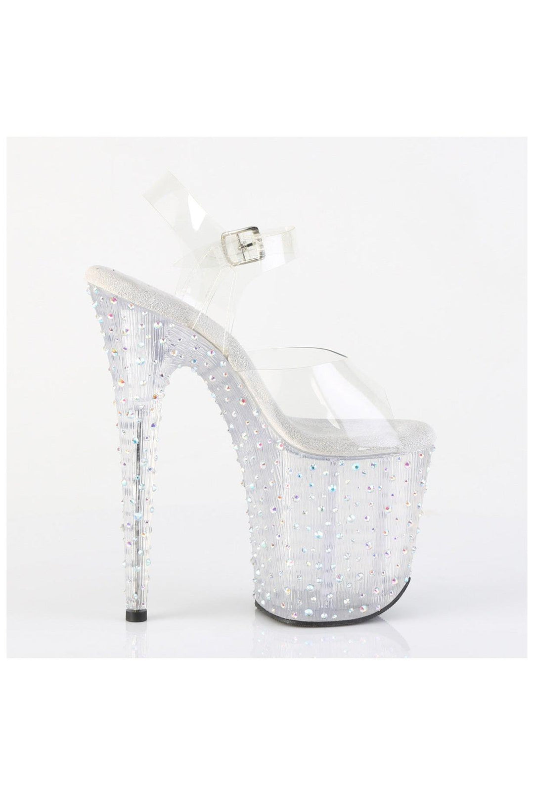 Pleaser  STARDANCE-808 Sandal in Clear Vinyl