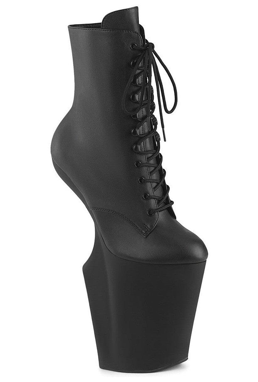 Pleaser  WORSHIP-1020 Ankle Boot in Black Faux Leather from SexyShoes.com