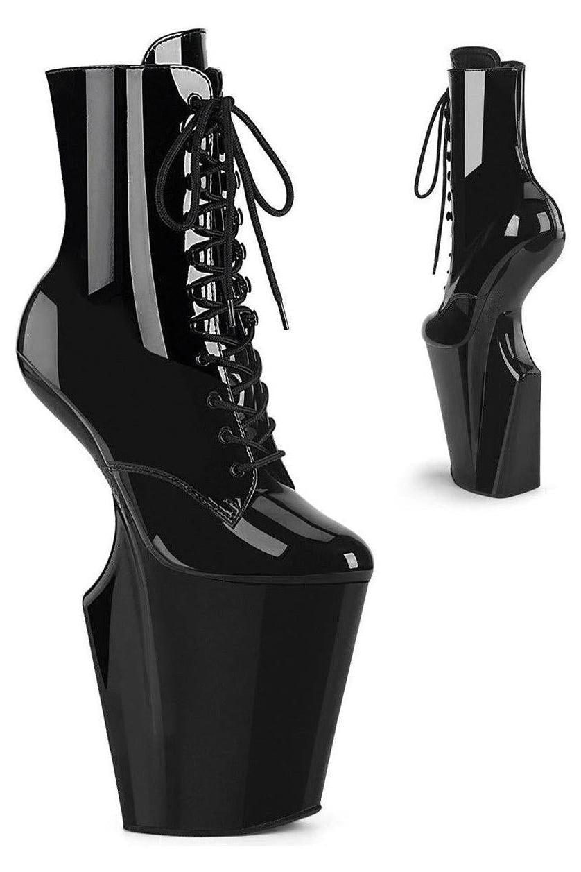 Pleaser  WORSHIP-1020 Ankle Boot in Black Patent from SexyShoes.com