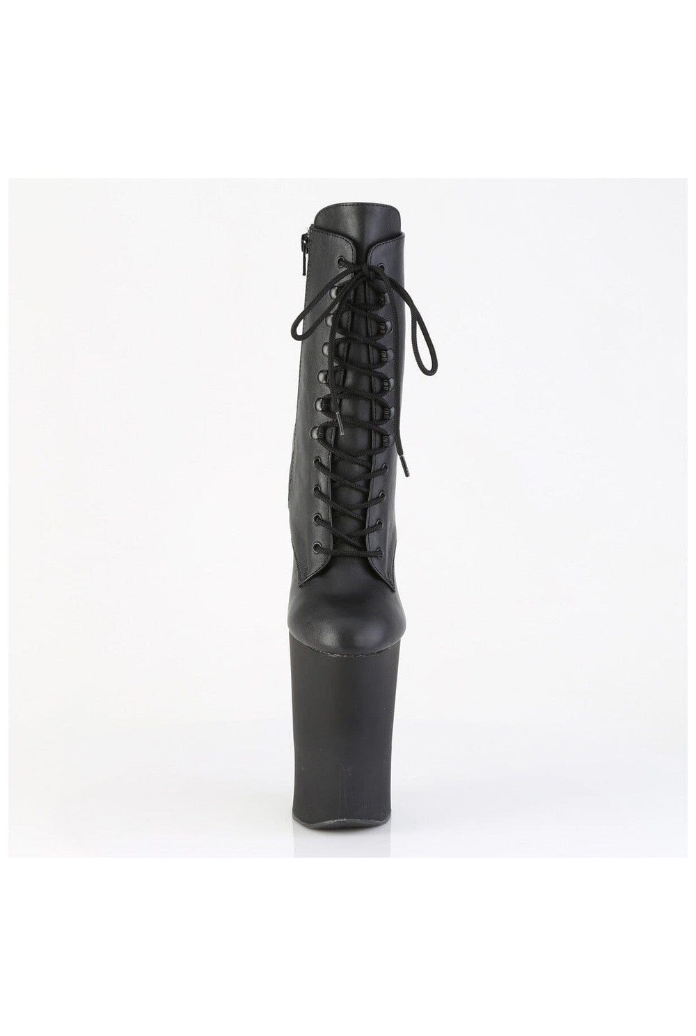 Pleaser  WORSHIP-1020 Ankle Boot in Black Faux Leather