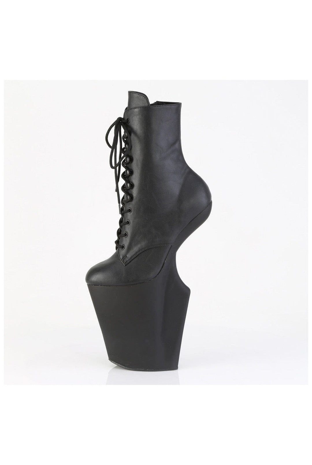 Pleaser  WORSHIP-1020 Ankle Boot in Black Faux Leather