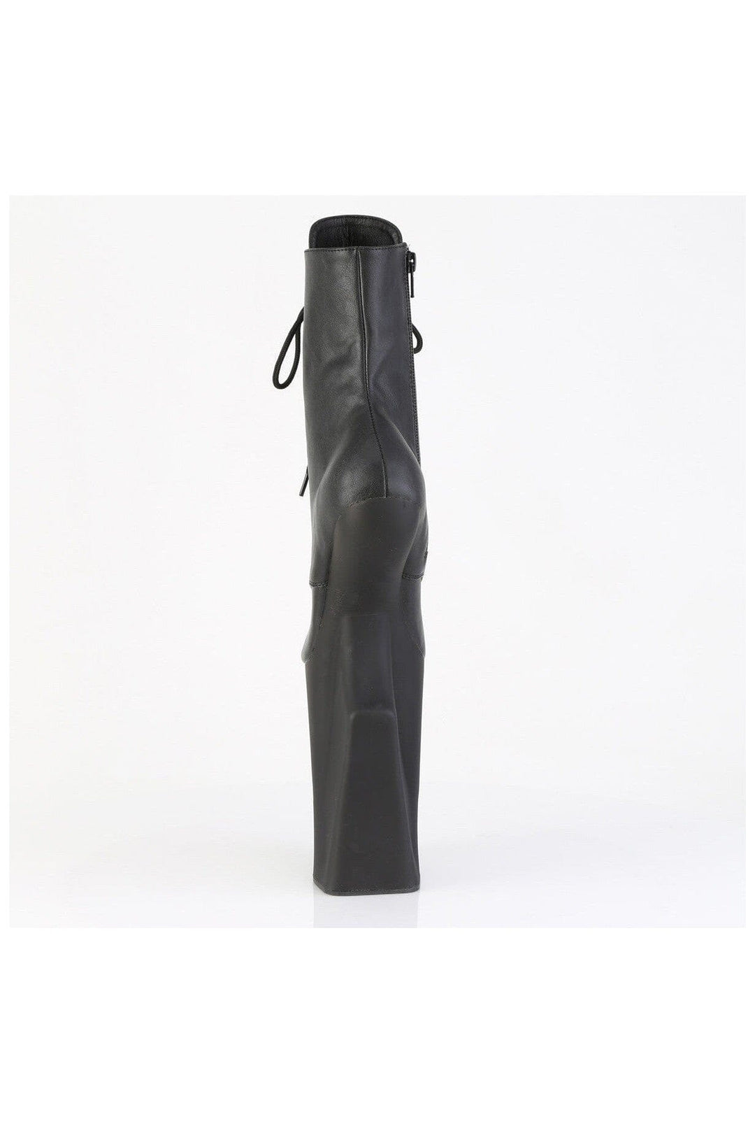 Pleaser  WORSHIP-1020 Ankle Boot in Black Faux Leather