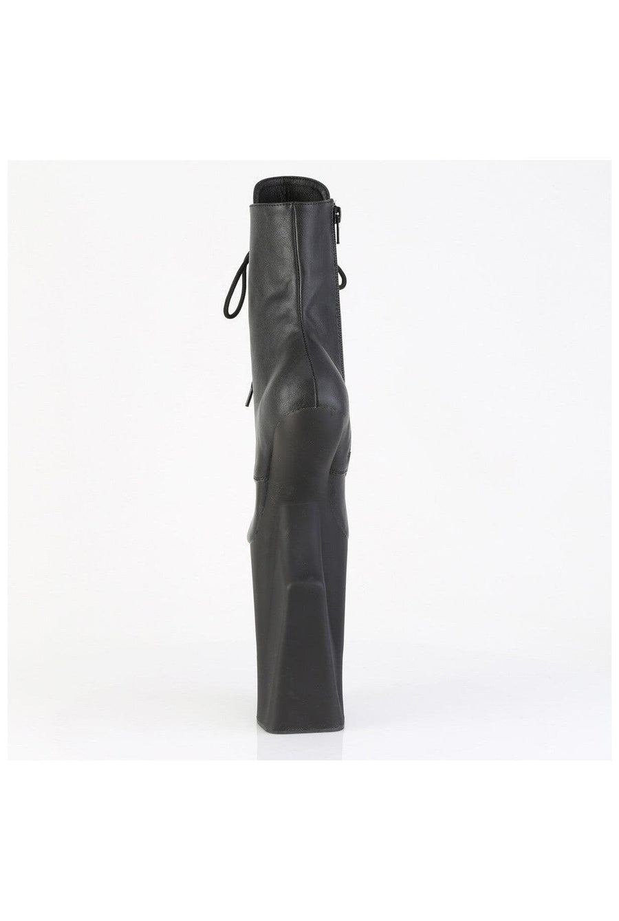 Pleaser  WORSHIP-1020 Ankle Boot in Black Faux Leather