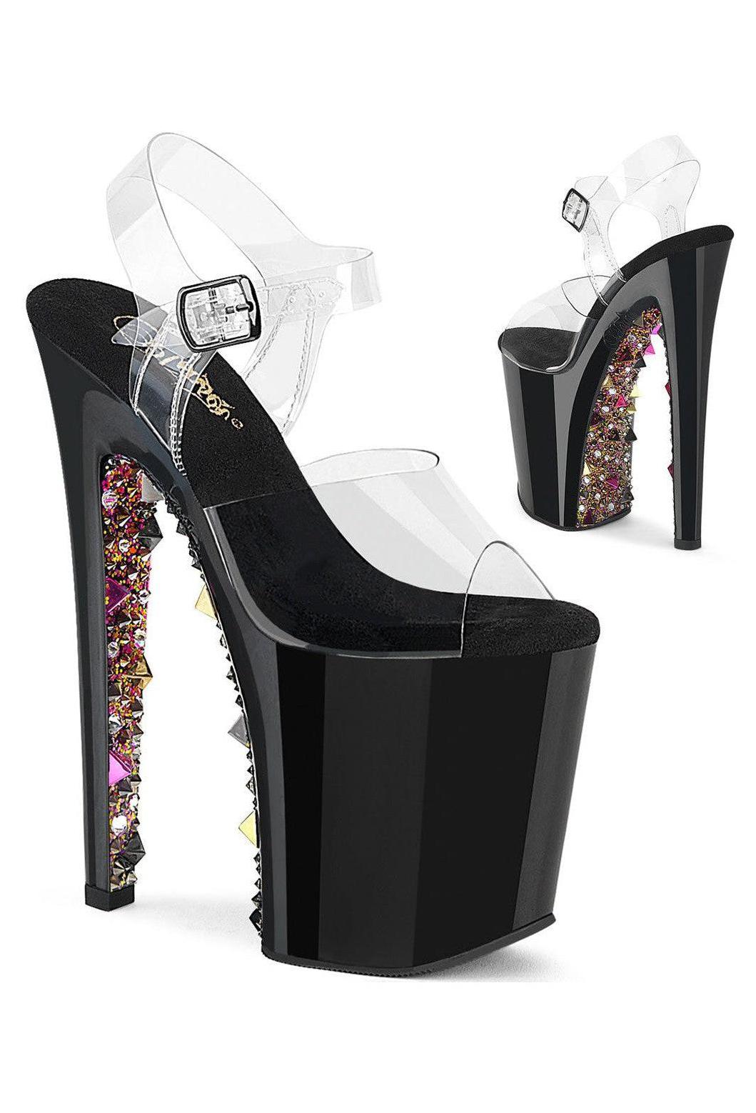 Pleaser  XTREME-808PYRS Sandal in Clear Vinyl from SexyShoes.com