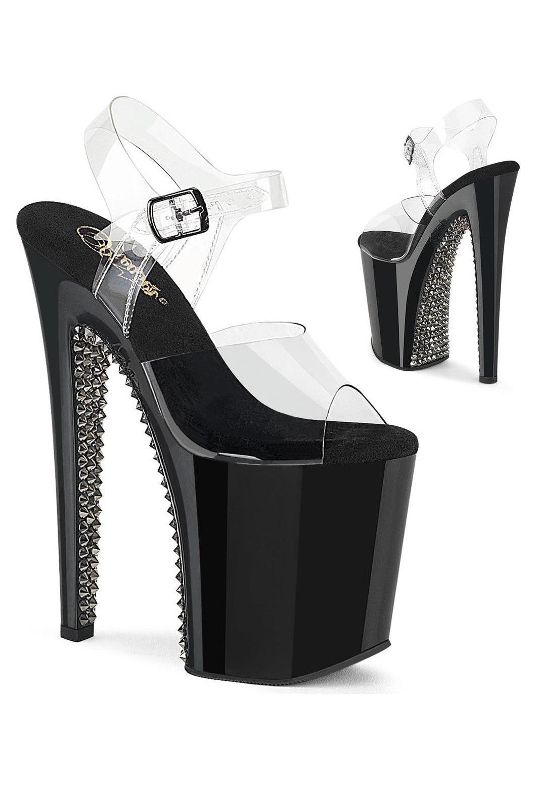 Pleaser  XTREME-808SPRS Sandal in Clear Vinyl from SexyShoes.com