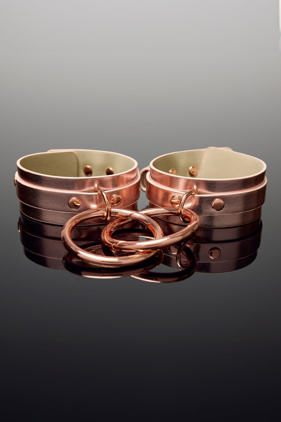 Pleather and Metal Ankle Cuffs-Cuffs + Chokers-SEXYSHOES.COM