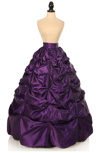 Daisy Corsets Plum Satin Pick Up Long Skirt in Purple  from SexyShoes.com