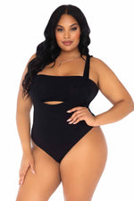 Plus Size 2 Piece Opaque Bandeau & Suspender Bodysuit