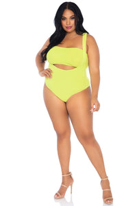 Plus Size 2 Piece Opaque Bandeau & Suspender Bodysuit-Bodysuits-SEXYSHOES.COM