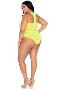 Plus Size 2 Piece Opaque Bandeau & Suspender Bodysuit-Bodysuits-SEXYSHOES.COM