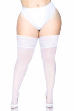 Plus Size 5 In Lace Lycra Sheer Stay Up Thigh Highs