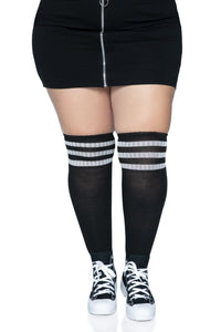 Leg Avenue Plus Size Athletic Over The Knee Socks in Black  from SexyShoes.com