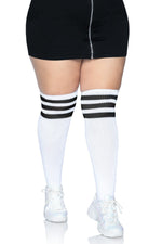 Plus Size Athletic Over The Knee Socks