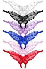 Plus Size Butterfly Crotchelss W/Pearl Sequin Detal
