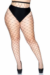 Leg Avenue Plus Size Fence Net Pantyhose in Black  from SexyShoes.com