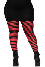 Plus Size Nylon Striped Tights