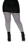 Plus Size Nylon Striped Tights