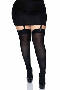 Leg Avenue Plus Size Over The Knee Nylon Thigh High Stockings in Black  from SexyShoes.com