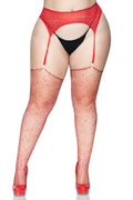 Plus Size Rhinestone Fishnet Stockings