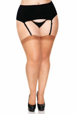 Plus Size Sheer Back Seemed Stocking