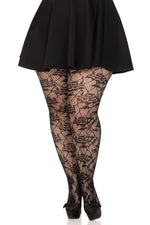 Plus Size Wild Rose Net Tights