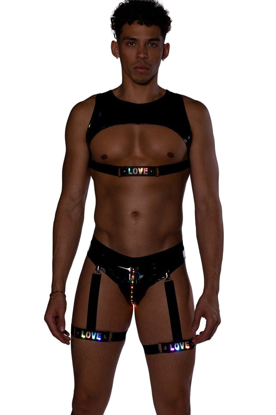 Roma Confidential Light Up Leg Straps in Black 