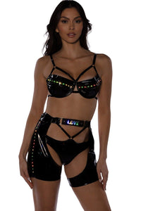 Roma Confidential Light Up Vinyl Chaps in Black 